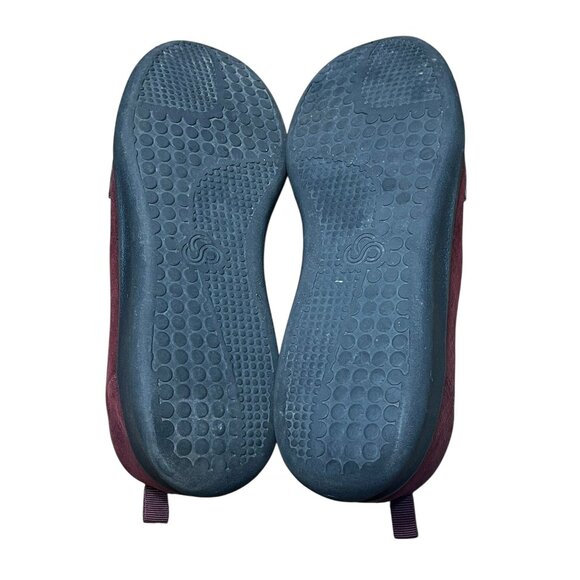 Clarks Cloudsteppers Burgundy Slip-On Shoes Size 8.5M With Patent Accent & Cushi - Picture 6 of 11